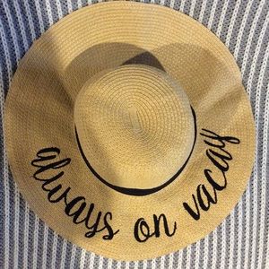 ALWAYS ON VACAY paper straw hat. Great condition